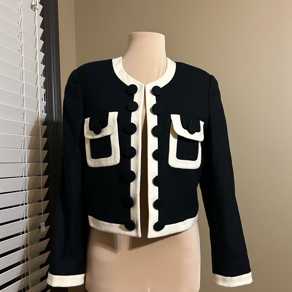 Classic Black and White Women's Blazer